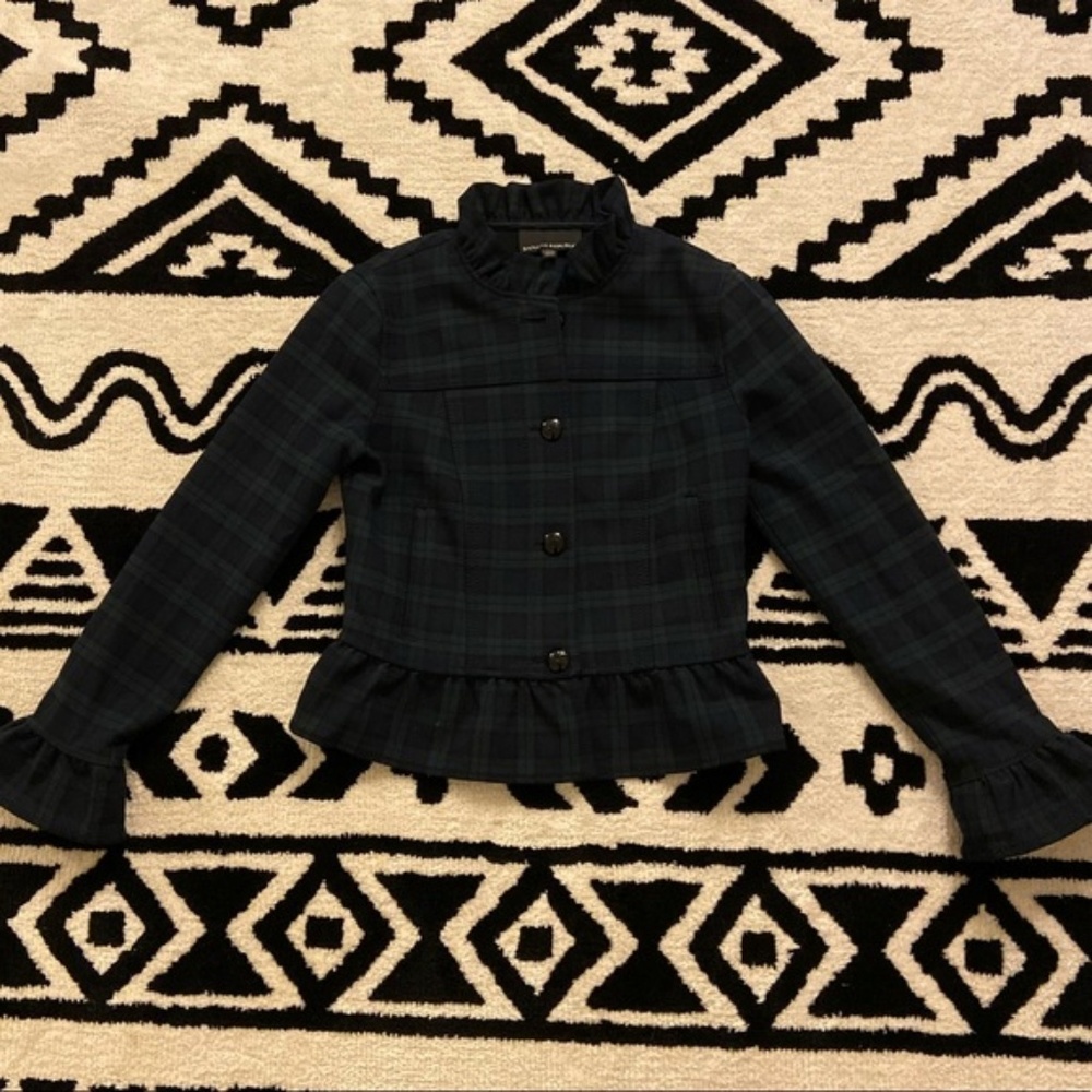 [Banana Republic] Green and Black Plaid Bl…